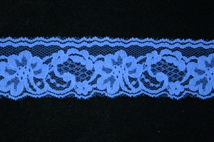 2 inch Flat Lace, Amparo Blue (252 YARDS FULL SPOOL) 9665 Amparo Blue 252, MADE IN CHINA